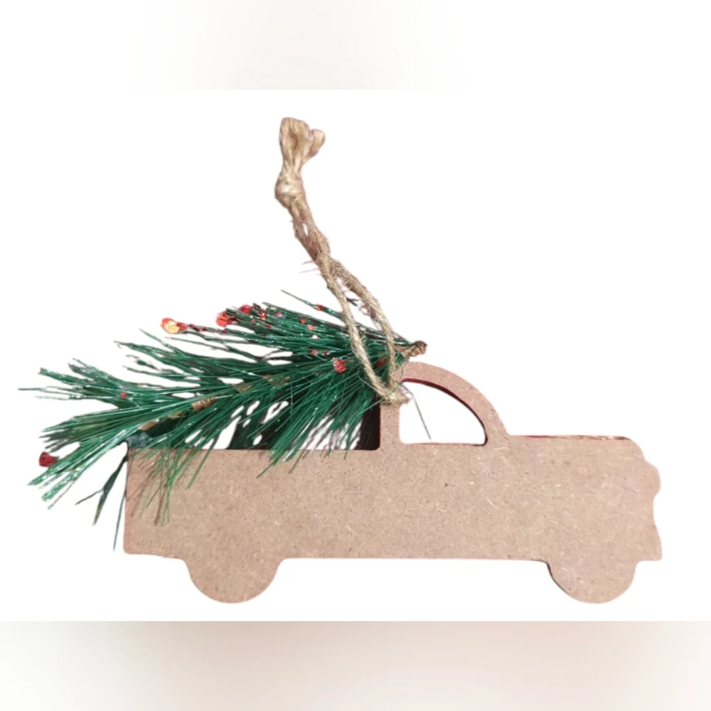 Handmade Red Truck Christmas Ornament.
